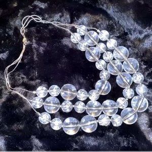 Chunky, clear, beaded necklace
